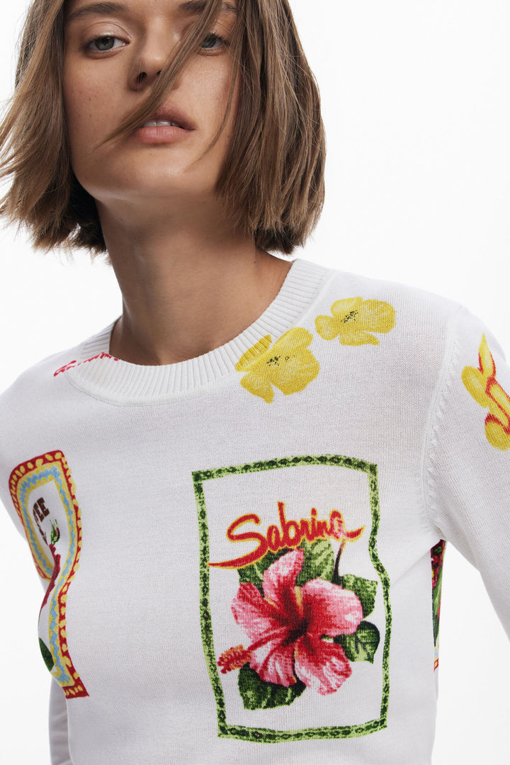 Desigual Tampere Tropical Stamps Sweater