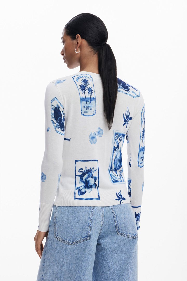 Desigual Tampere Tropical Stamps Sweater