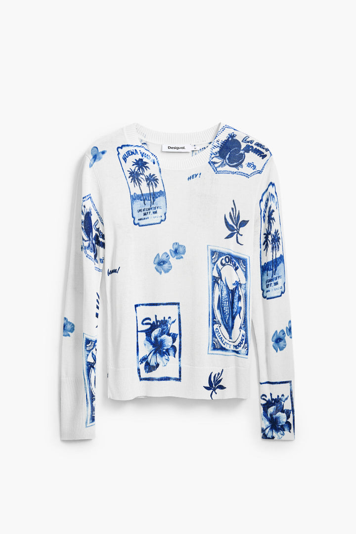 Desigual Tampere Tropical Stamps Sweater