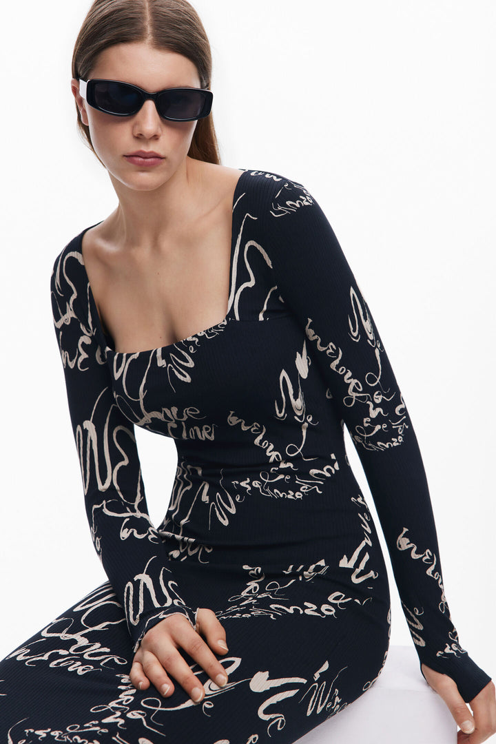 Desigual Valencia Square Neckline Dress