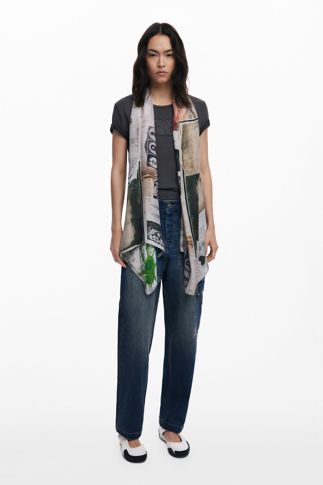 Desigual Rectangular Collage Scarf