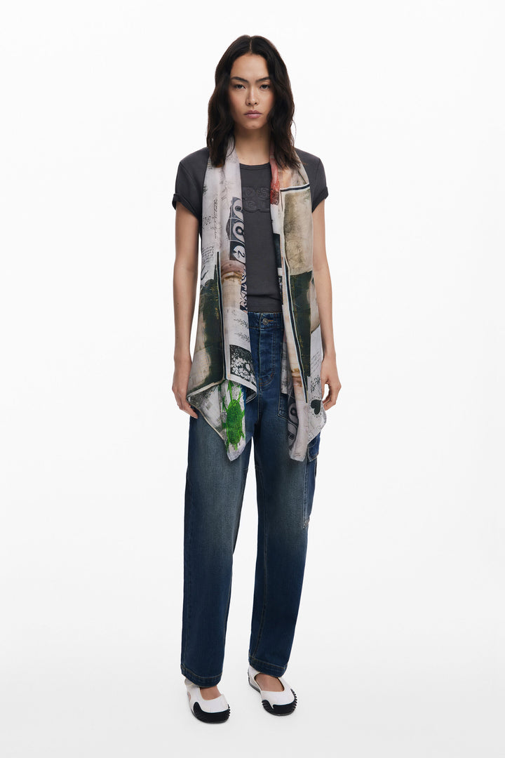 Desigual Rectangular Collage Scarf