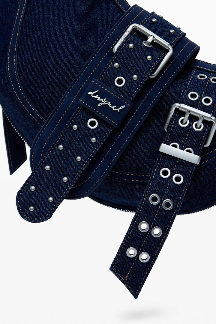 Desigual Medium Denim Bag with Buckles