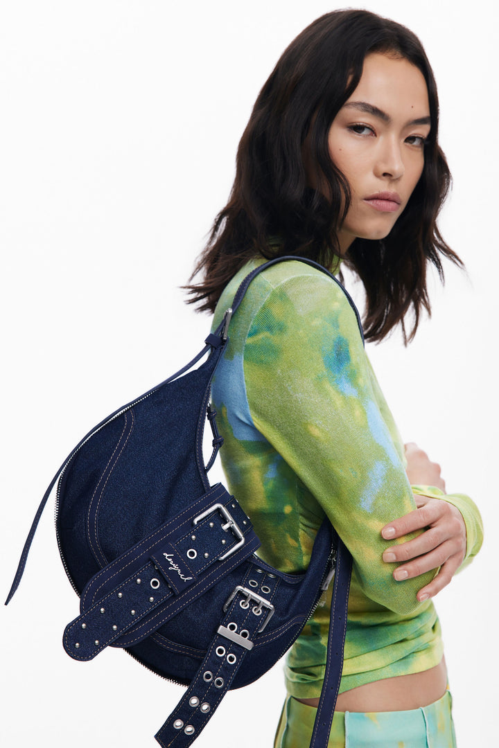 Desigual Medium Denim Bag with Buckles