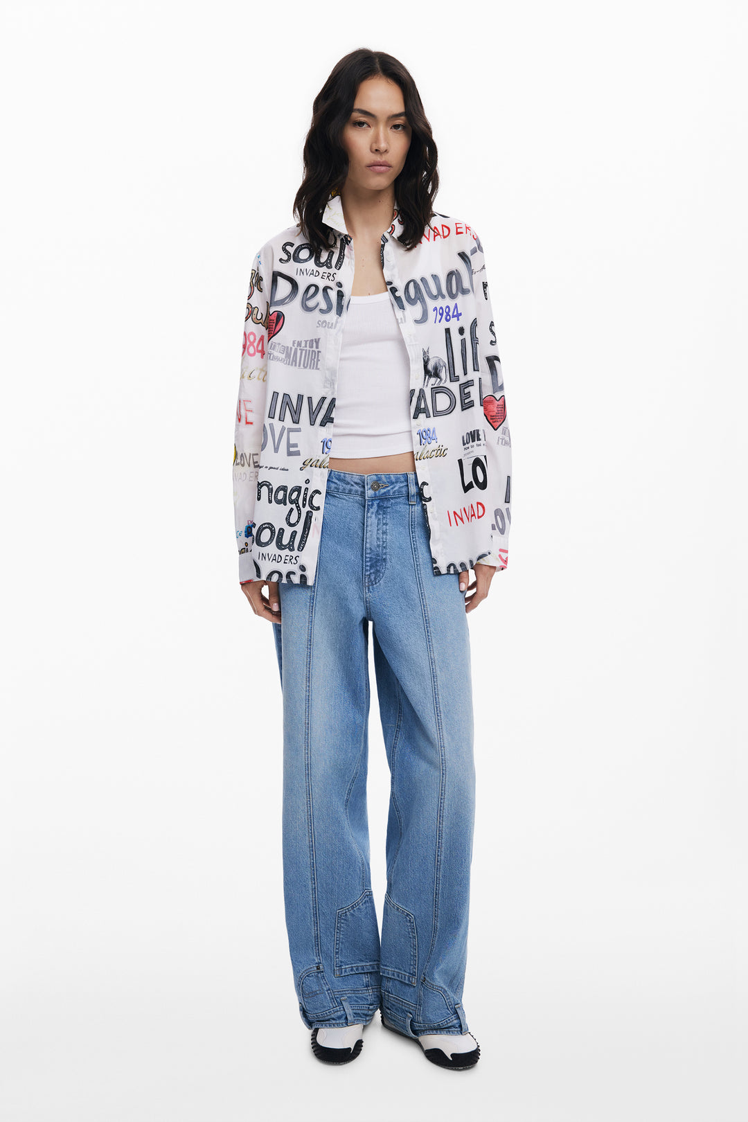 Desigual Cotton Shirt with Letters