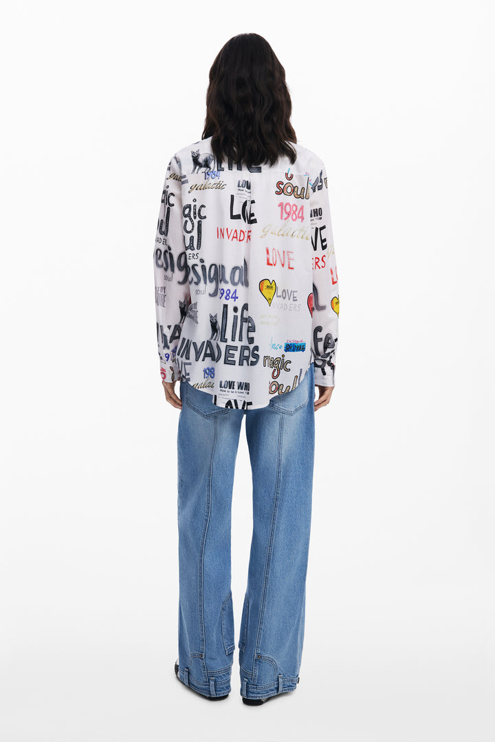 Desigual Cotton Shirt with Letters
