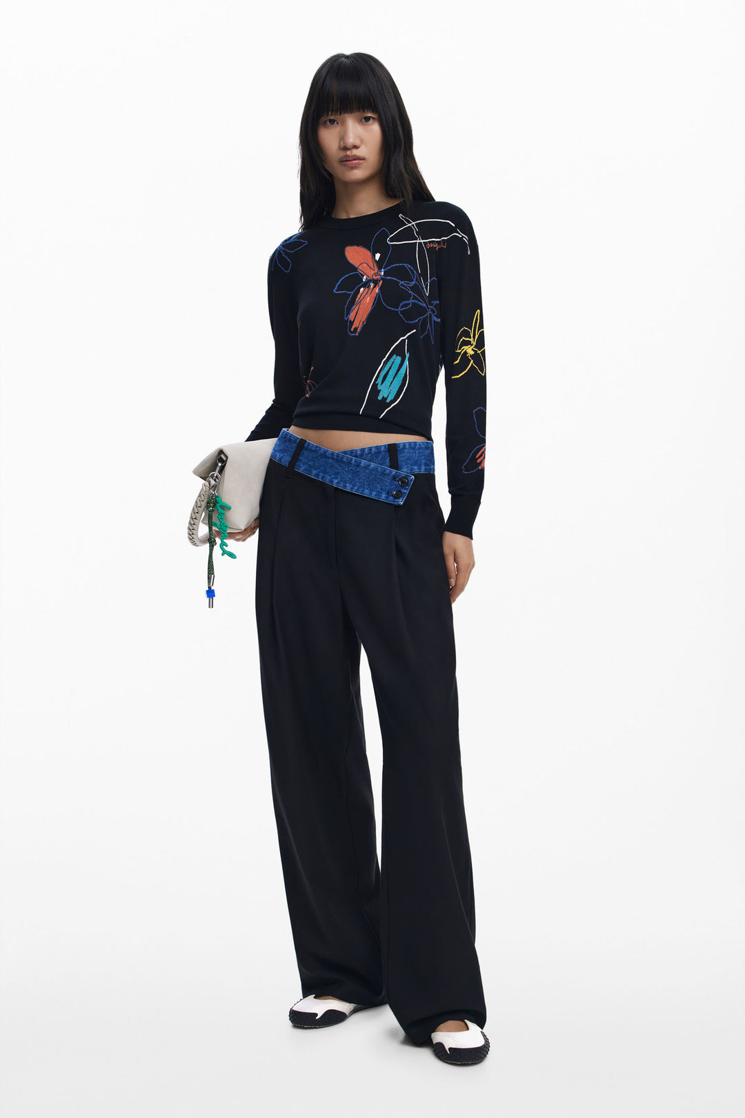 Desigual Floral Stroke Sweater