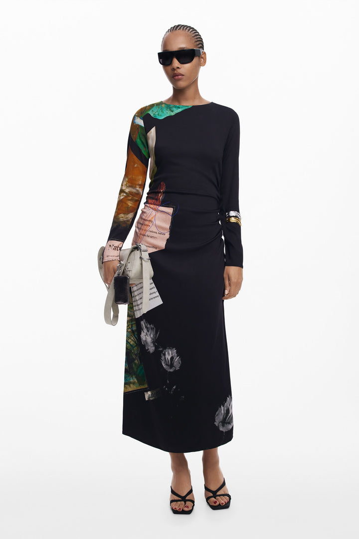 Desigual Collage Asymmetrical Dress
