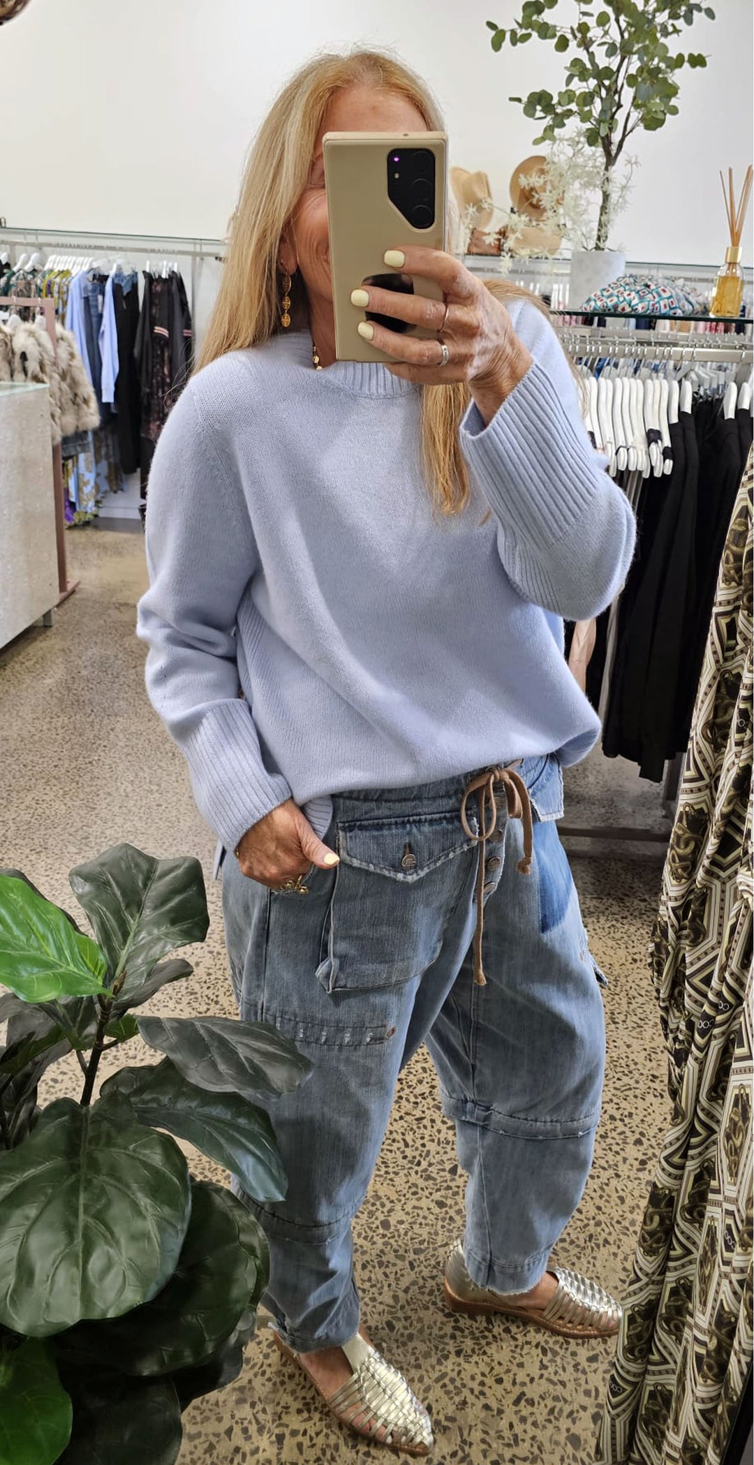 Mia Fratino Aurelie Crew Sweater - Blue Sky