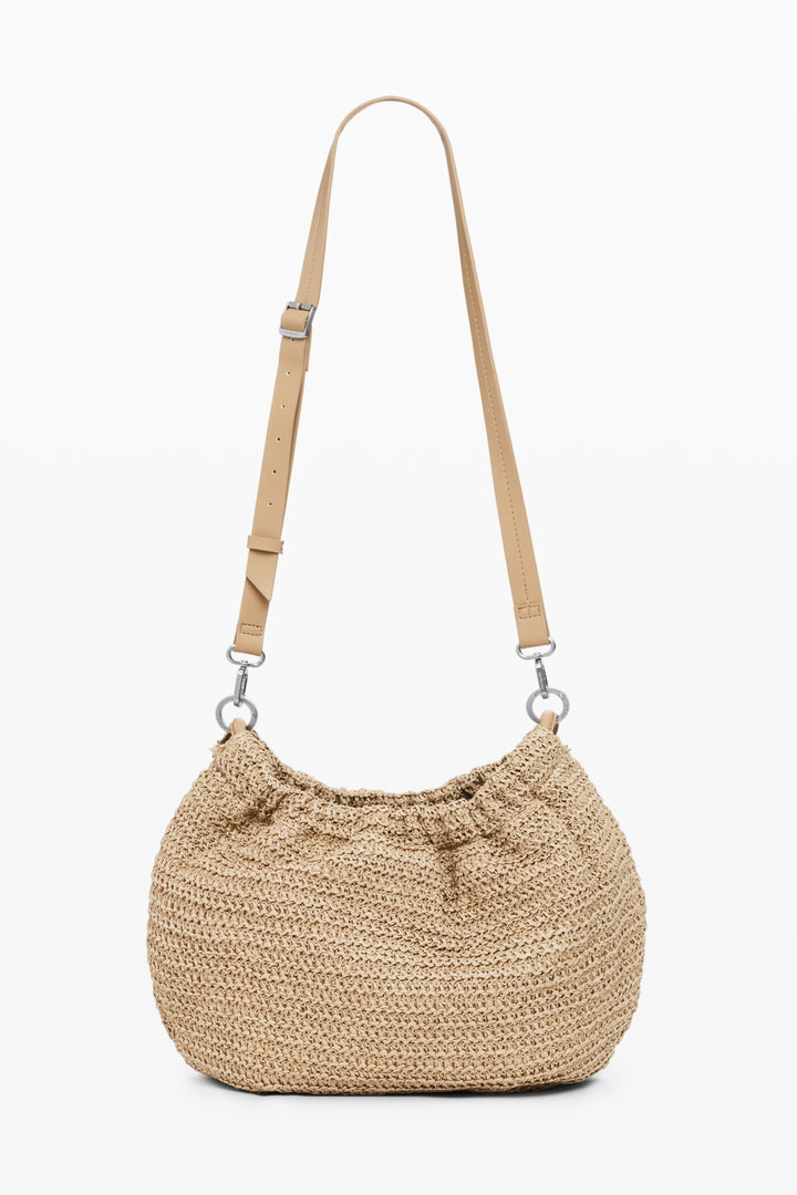 Desigual oval raffia bag with charms