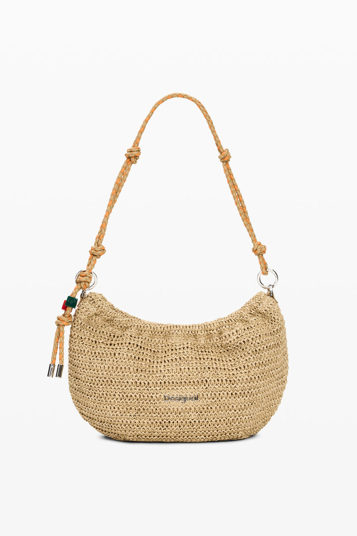 Desigual oval raffia bag with charms