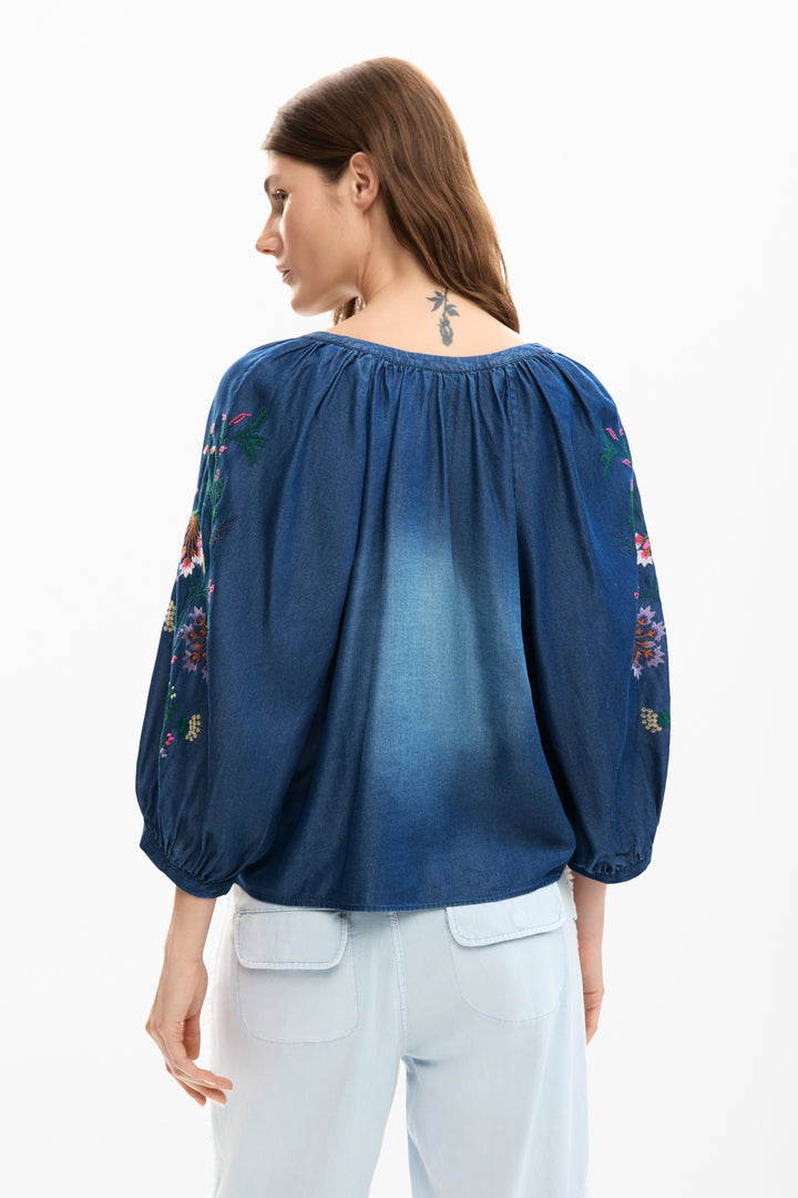 Desigual Embroidered balloon blouse