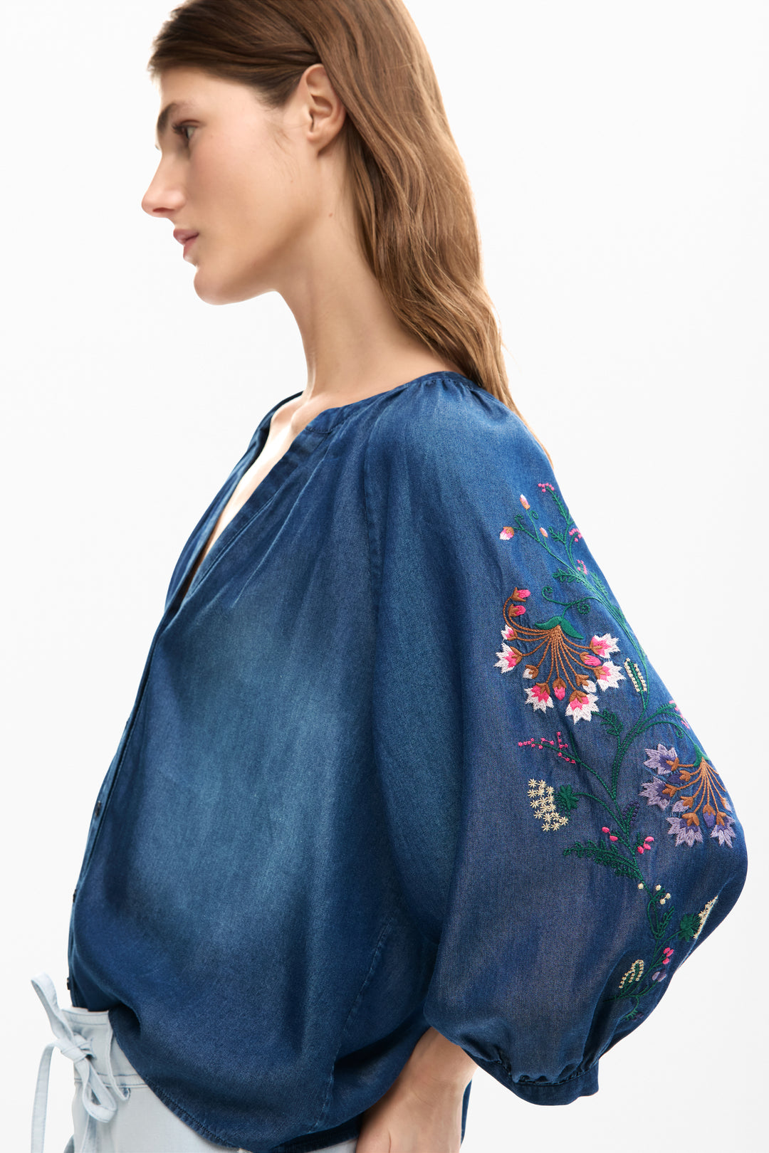 Desigual Embroidered balloon blouse