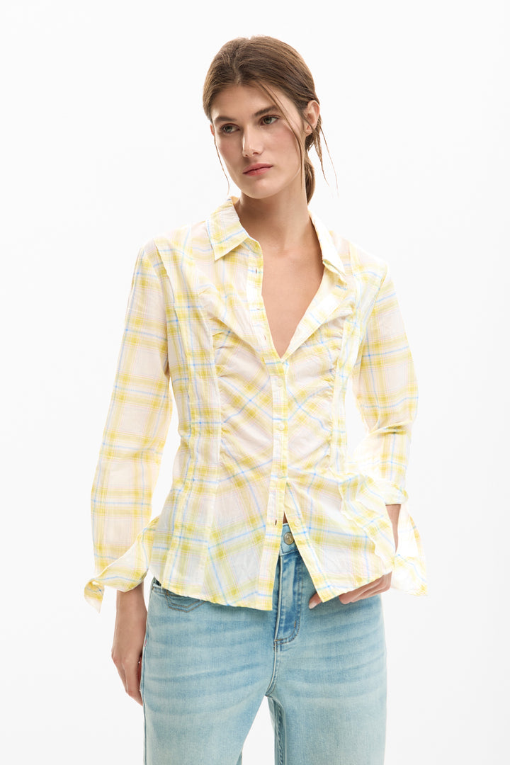 Desigual Checkered shirt - Yellow