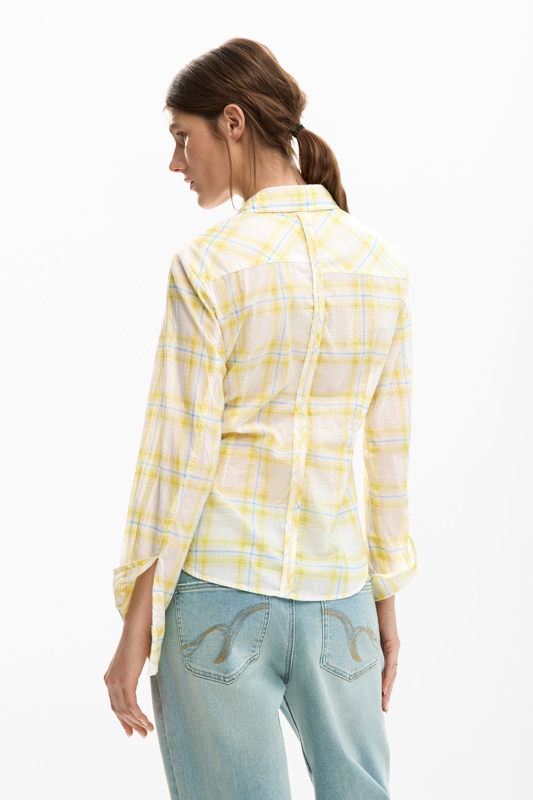 Desigual Checkered shirt - Yellow