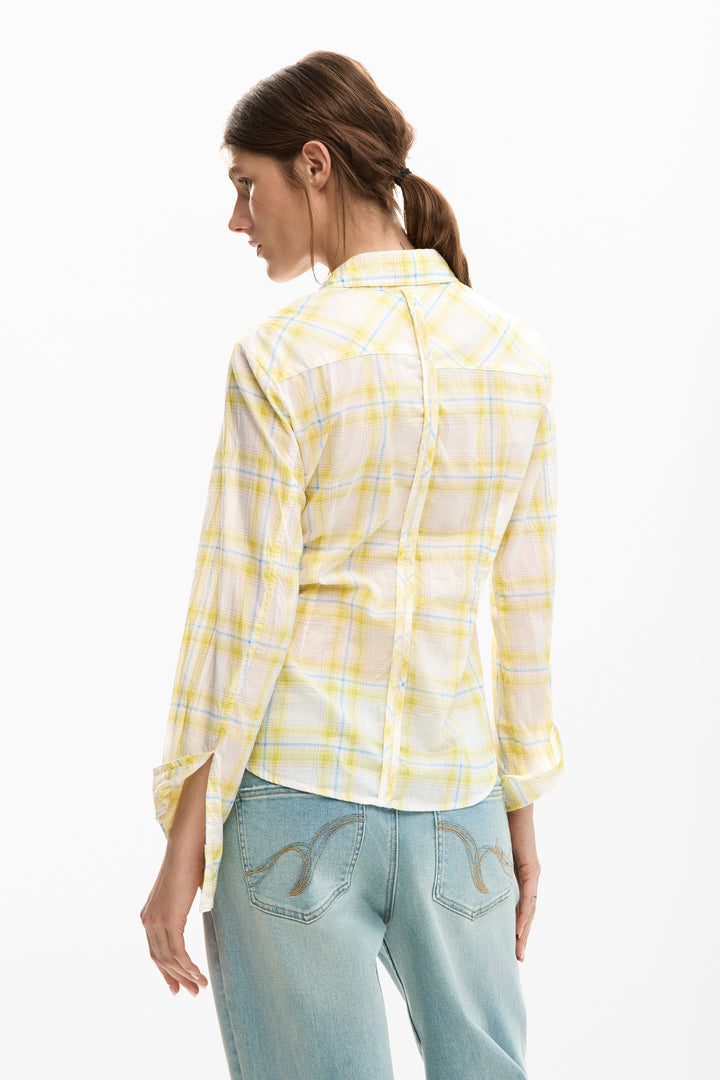 Desigual Checkered shirt - Yellow