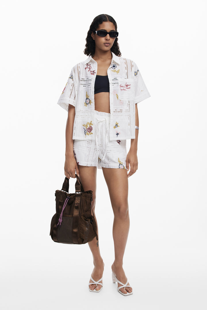 Desigual Short-sleeve embroidered shirt