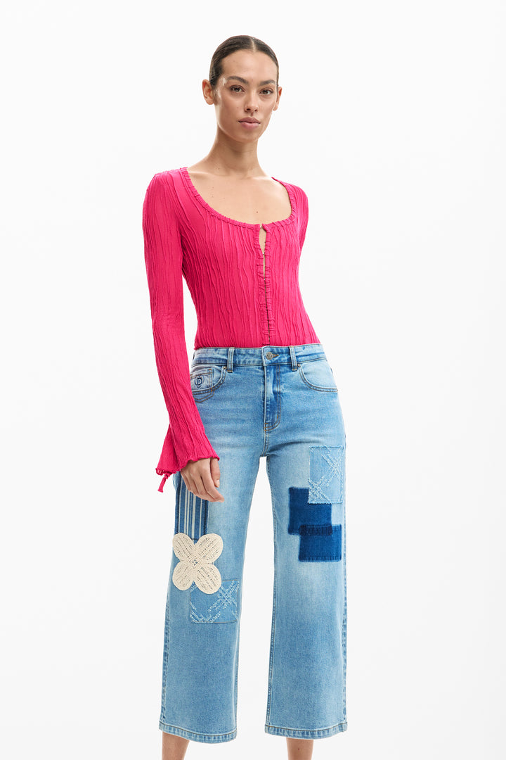 Desigual Crochet Patch Denim