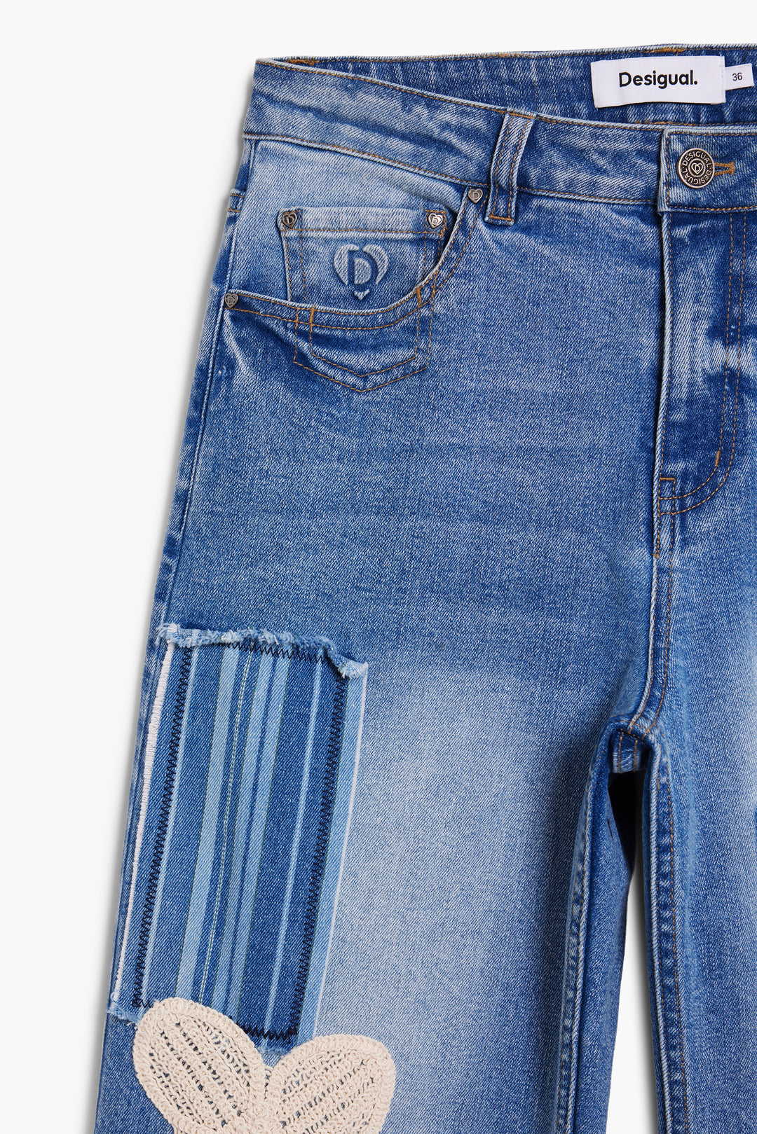 Desigual Crochet Patch Denim