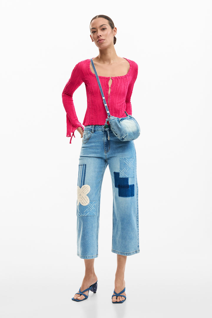 Desigual Crochet Patch Denim