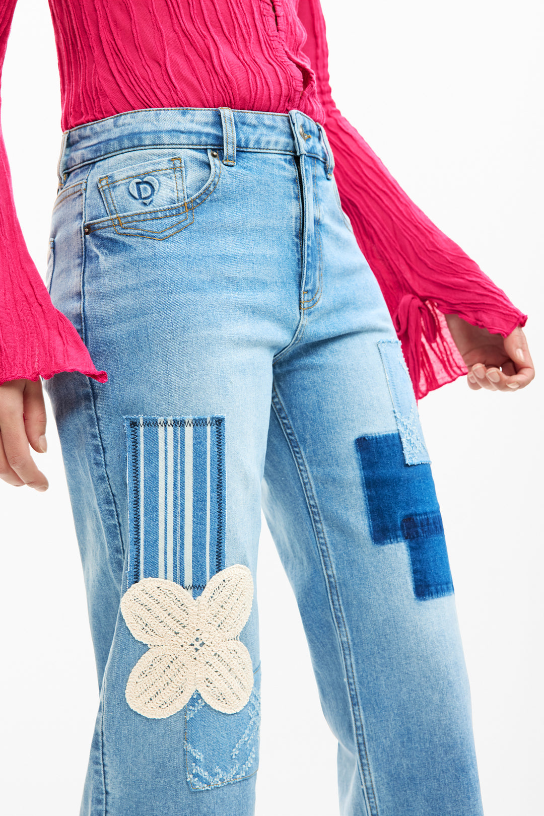 Desigual Crochet Patch Denim