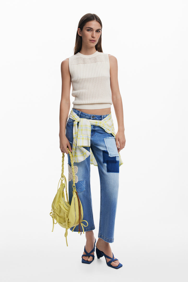 Desigual Crochet Patch Denim