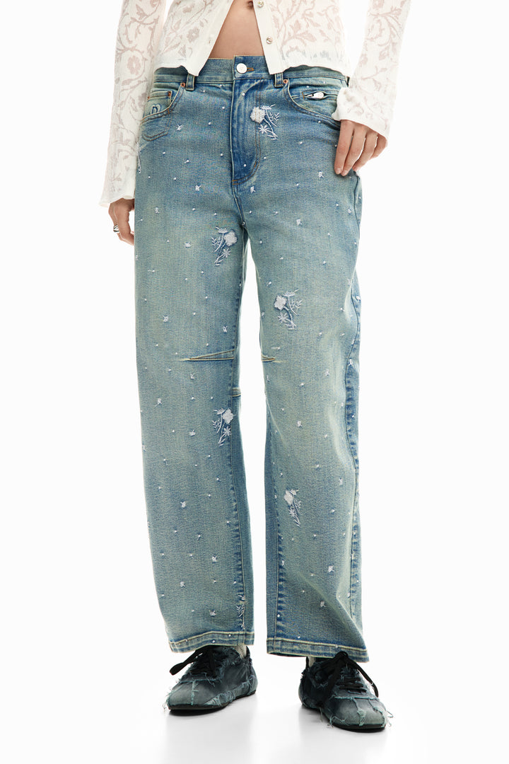 Desigual Embroidered jeans