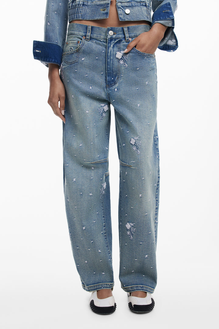 Desigual Embroidered jeans