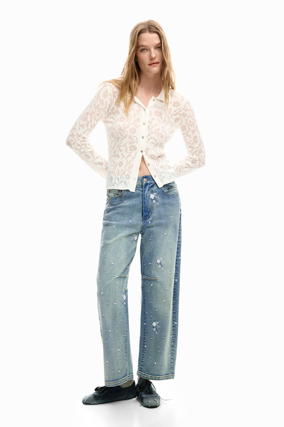 Desigual Embroidered jeans