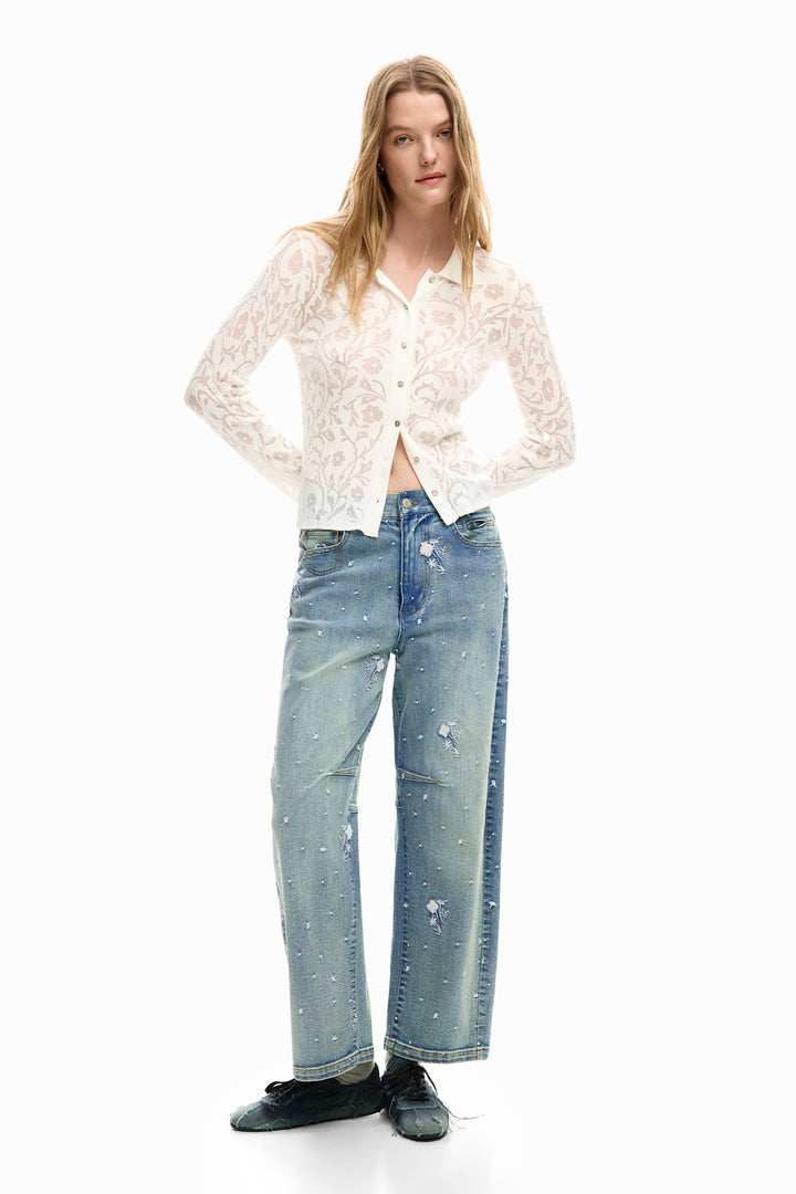 Desigual Embroidered jeans