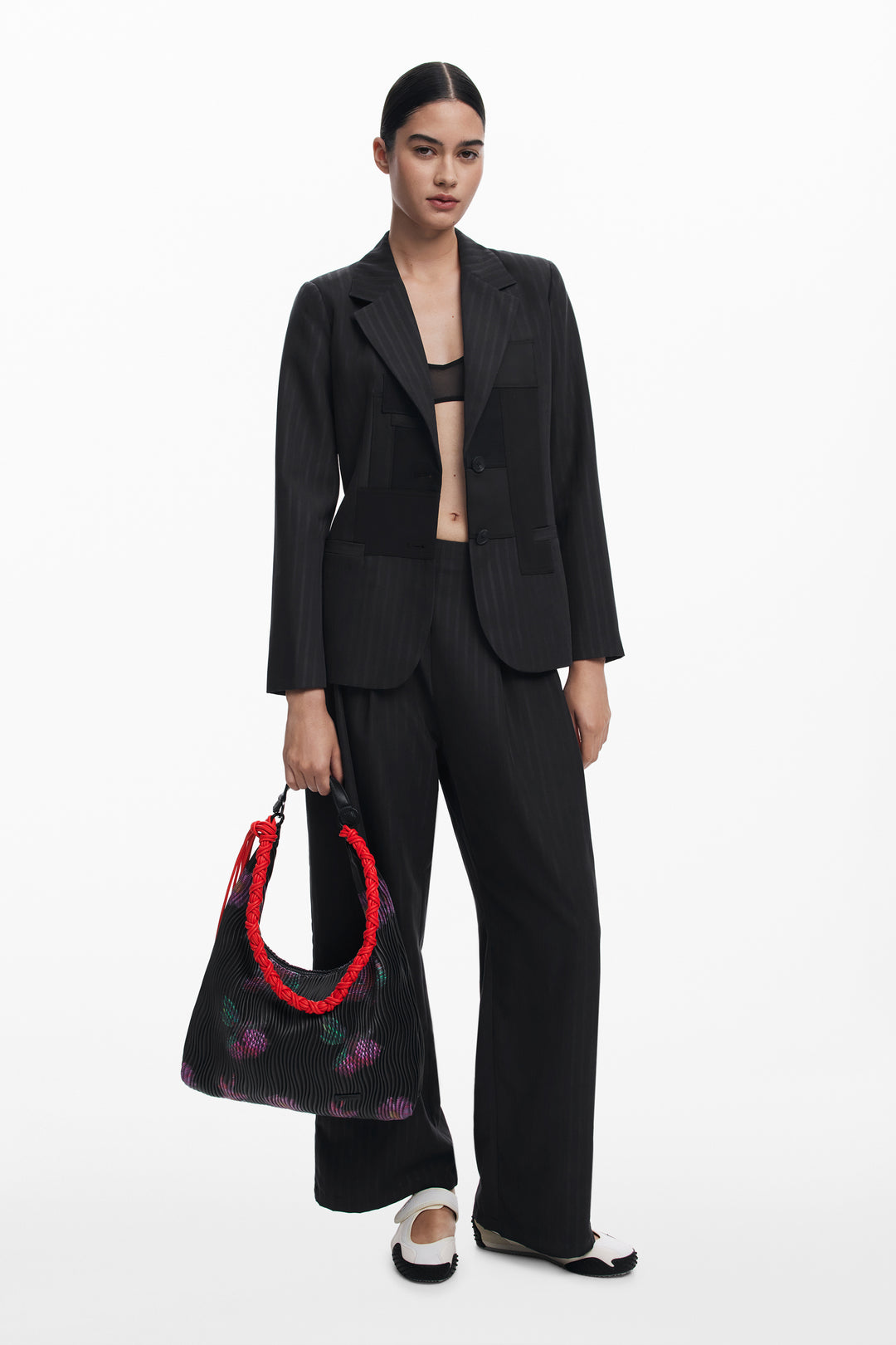 Desigual Striped patch blazer