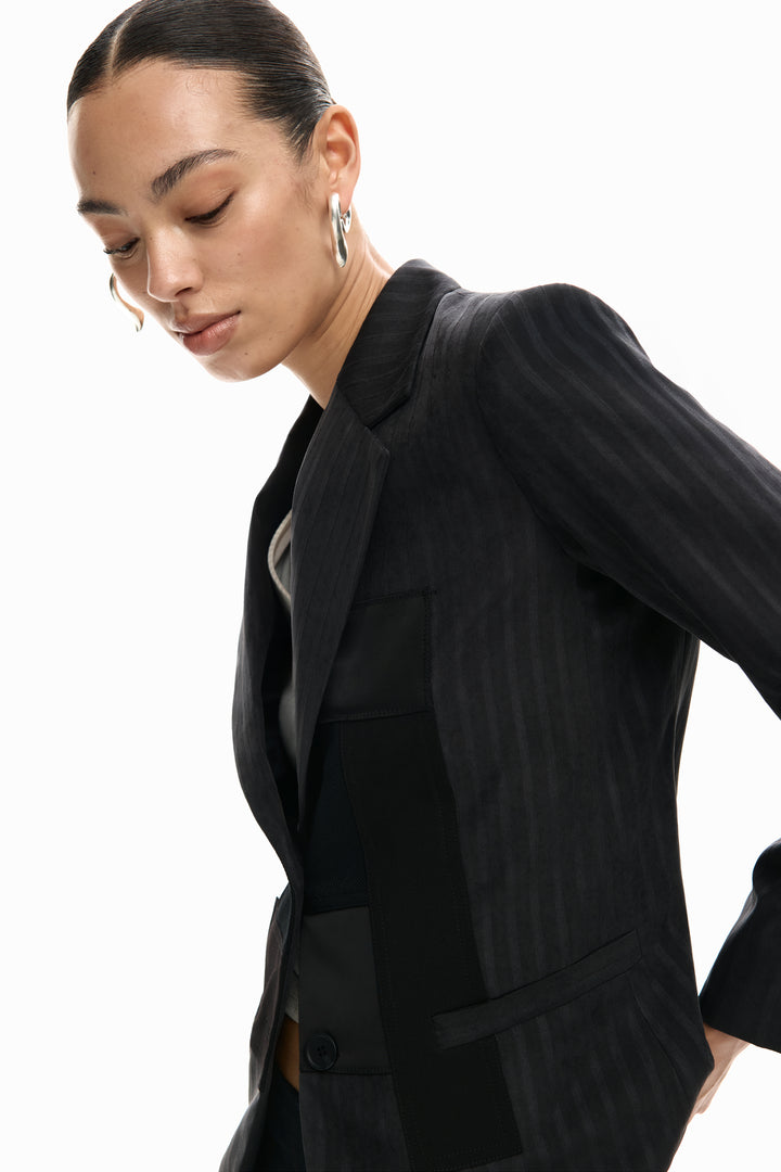 Desigual Striped patch blazer