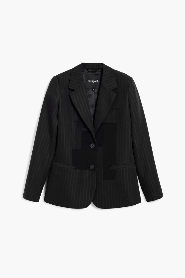 Desigual Striped patch blazer