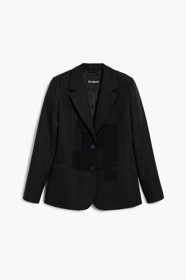 Desigual Striped patch blazer