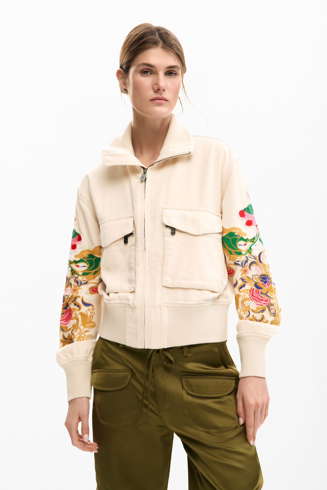 Desigual Floral patch jacket
