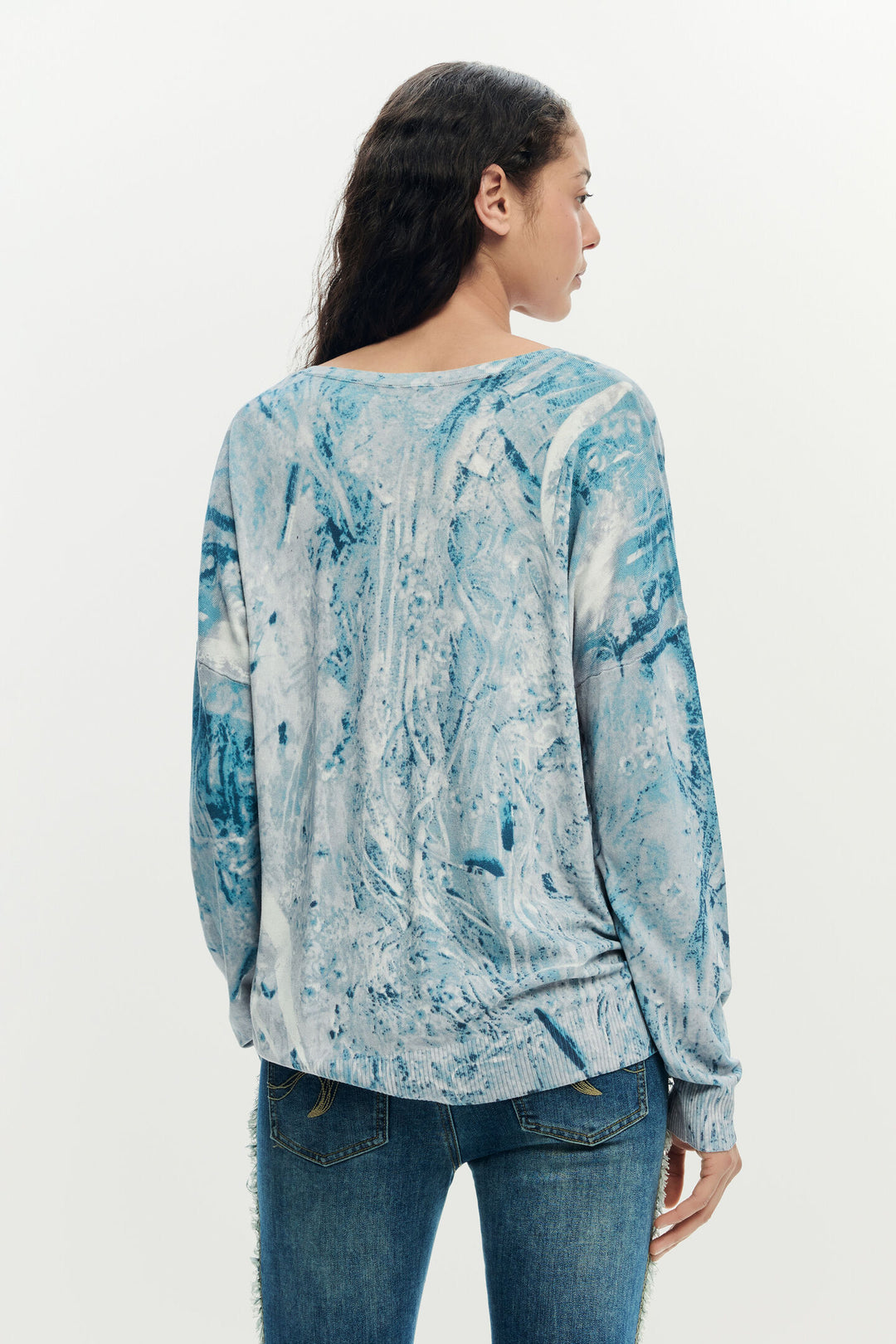 Desigual Abstract PrintV-Neck Sweater
