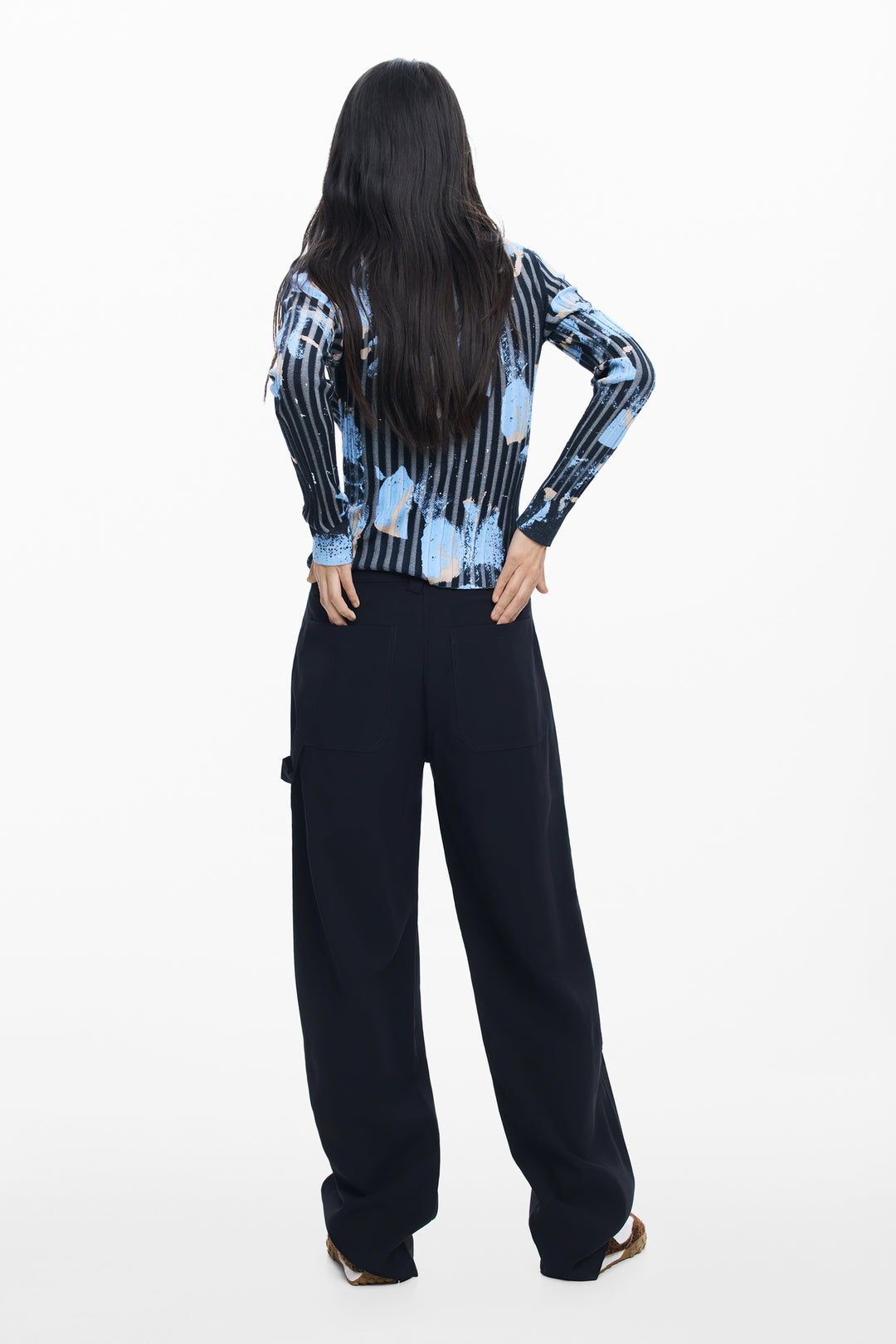 Desigual Fine Floral-Texture Sweater