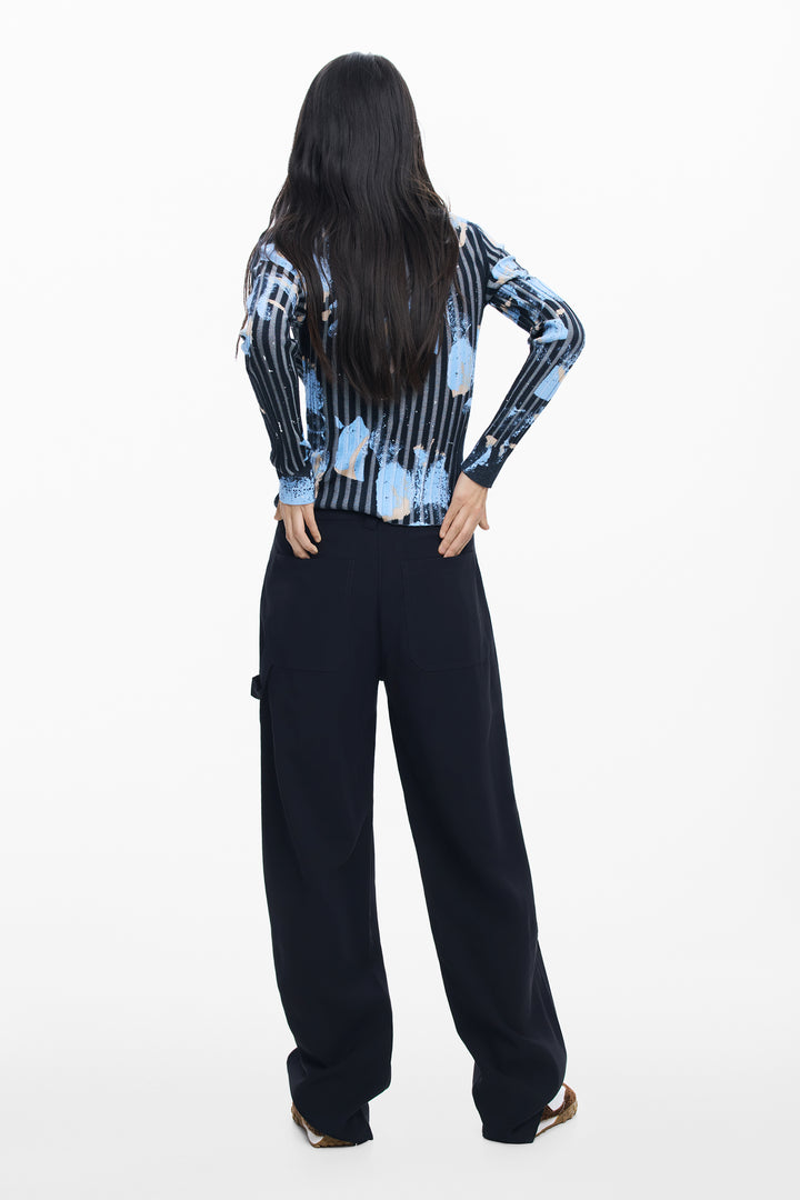 Desigual Fine Floral-Texture Sweater
