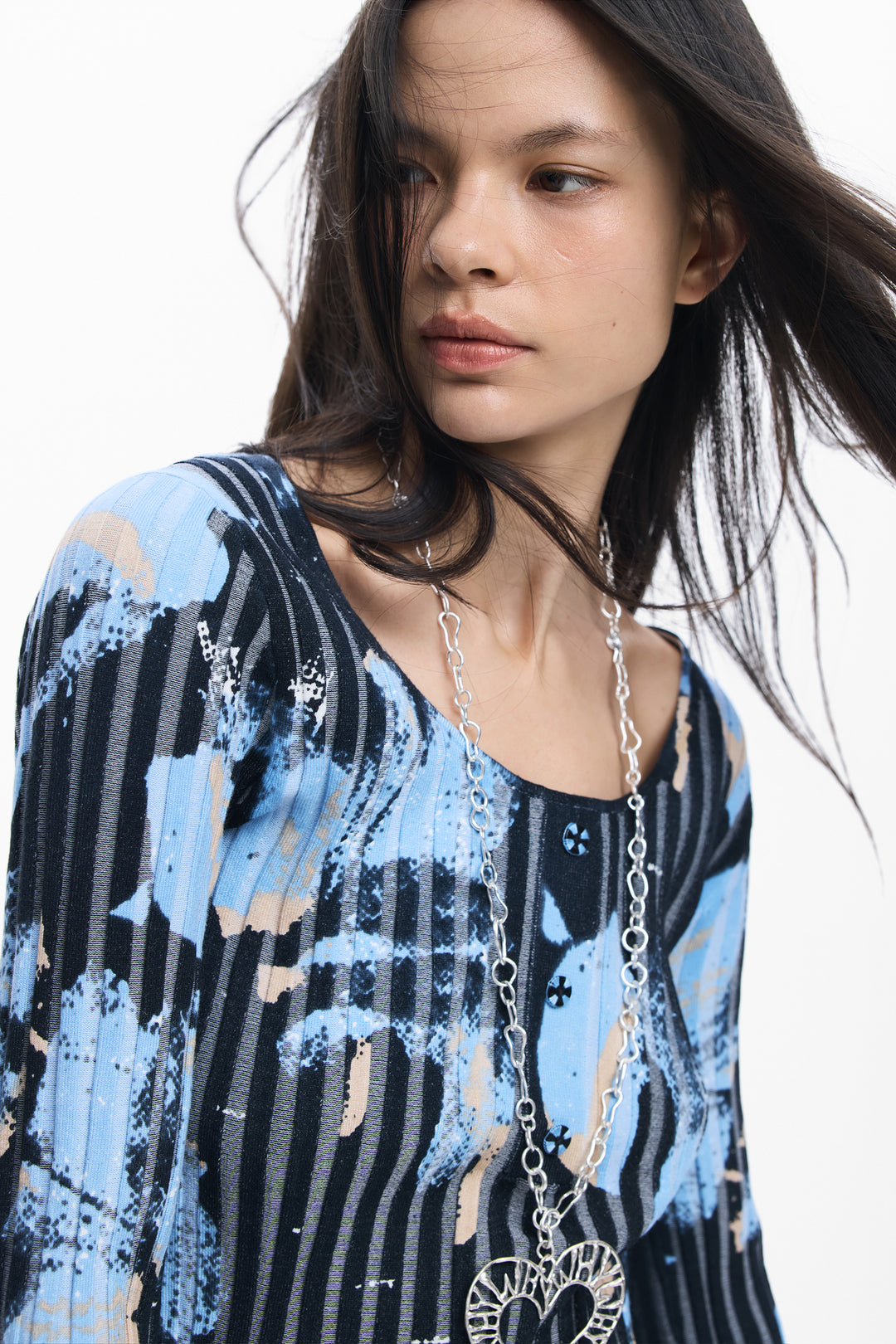 Desigual Fine Floral-Texture Sweater