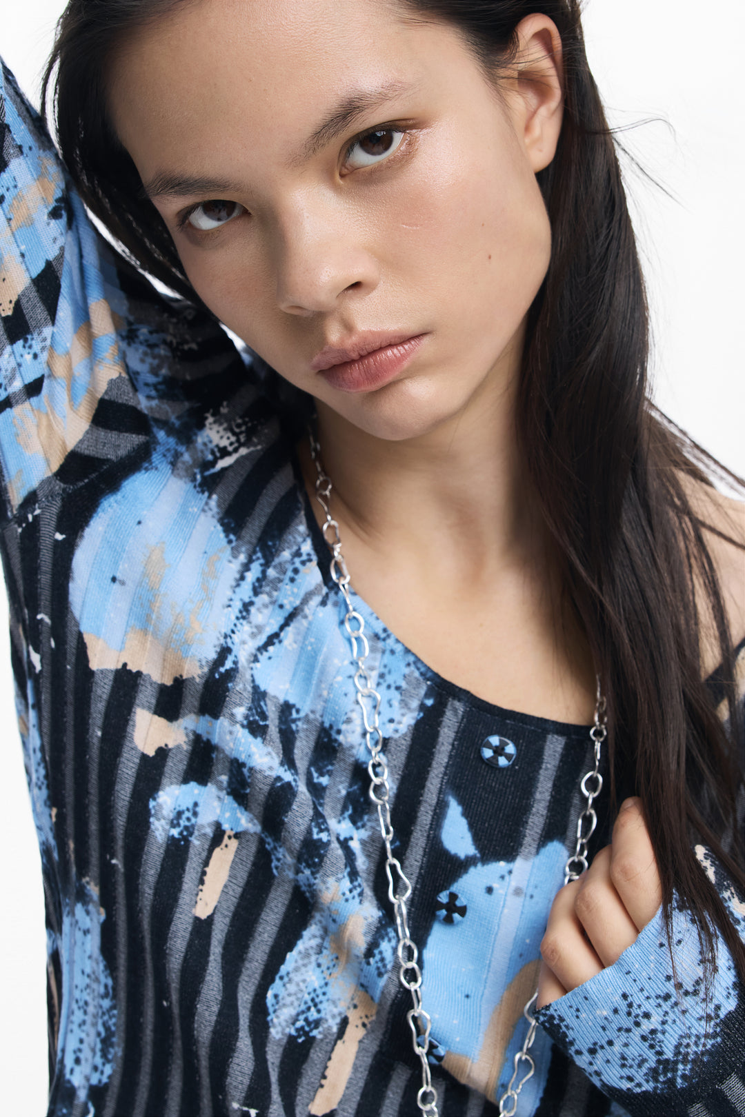 Desigual Fine Floral-Texture Sweater