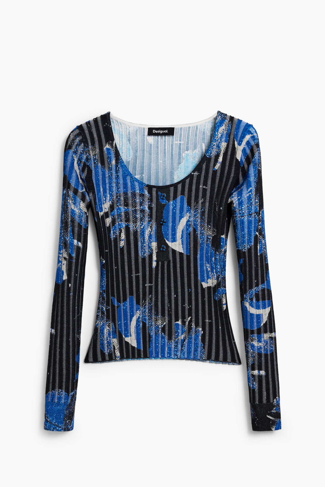 Desigual Fine Floral-Texture Sweater