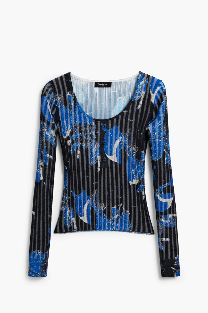 Desigual Fine Floral-Texture Sweater