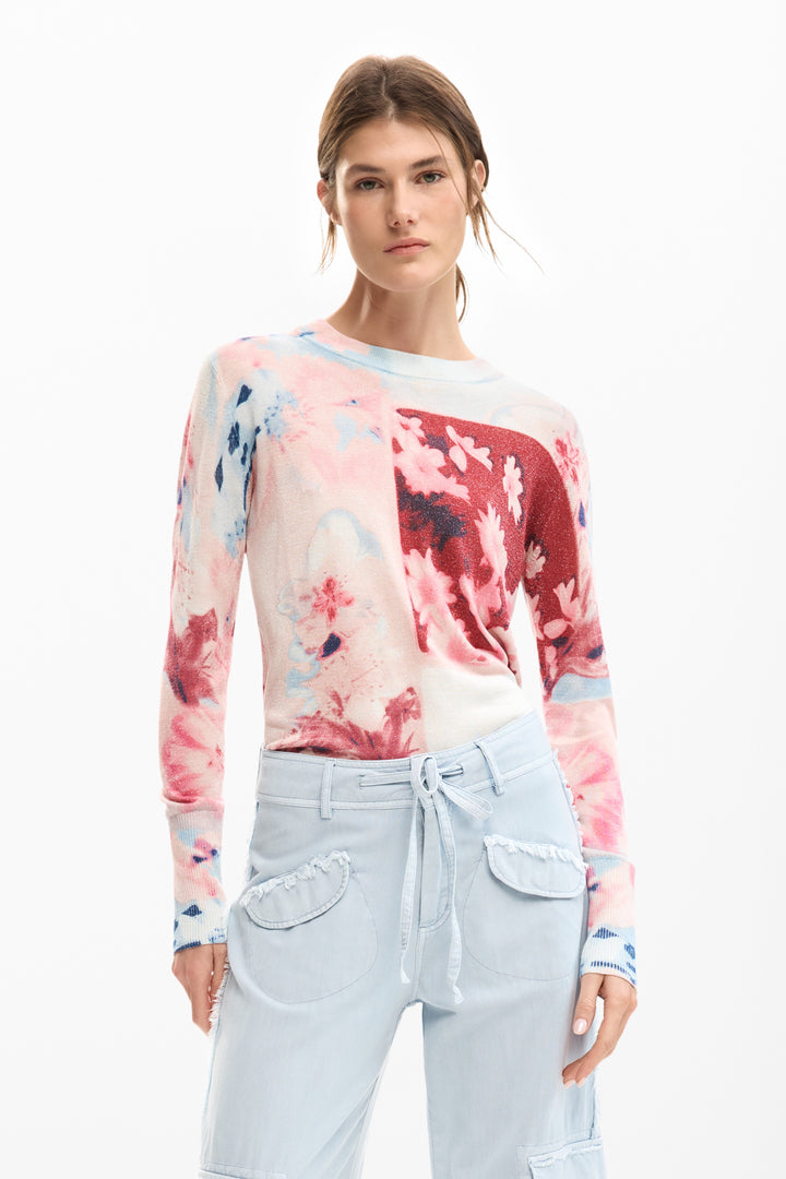 Desigual Fine knit collage sweater