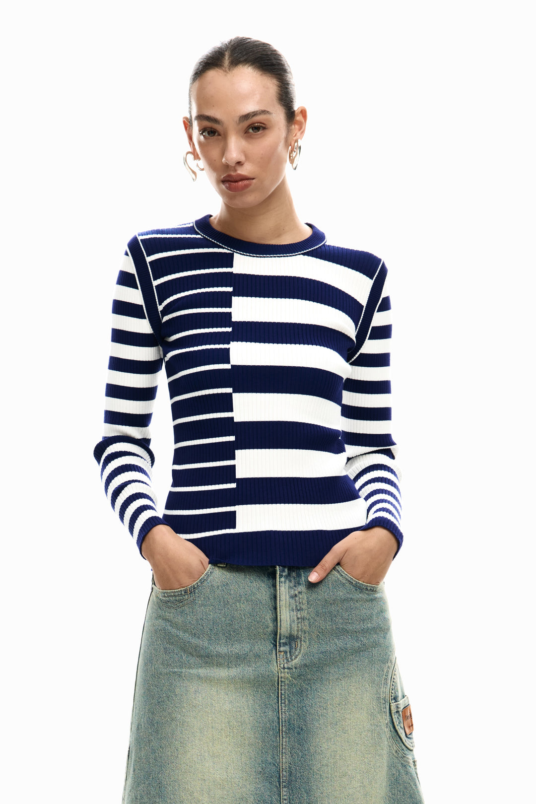 Desigual Rib Striped Sweater