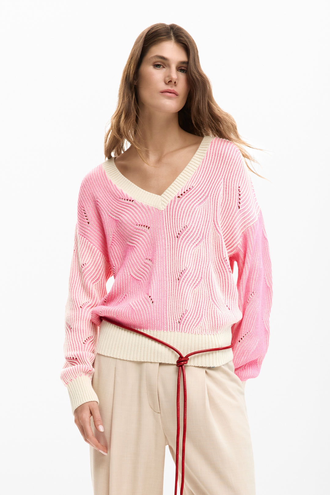 Desigual Two-tone knitted sweater