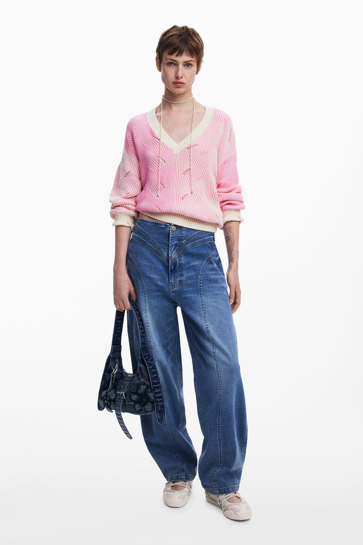Desigual Two-tone knitted sweater