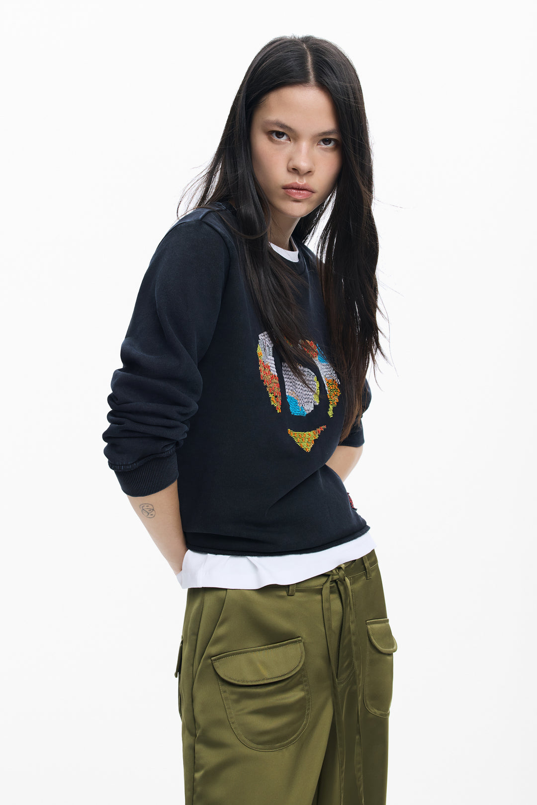 Desigual embroidered heart Sweatshirt