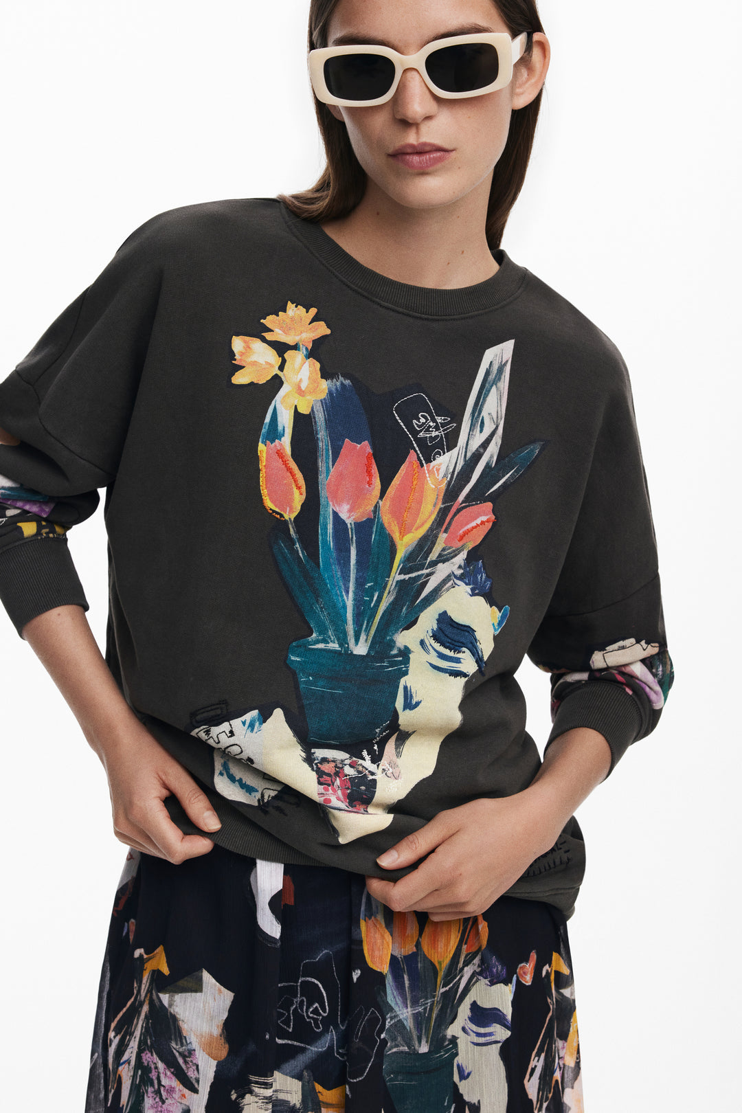 Desigual collage drawing Sweatshirt