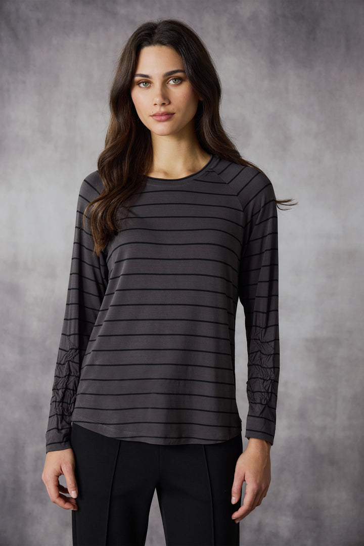 Lania Astro Top - Carob / Black Stripe
