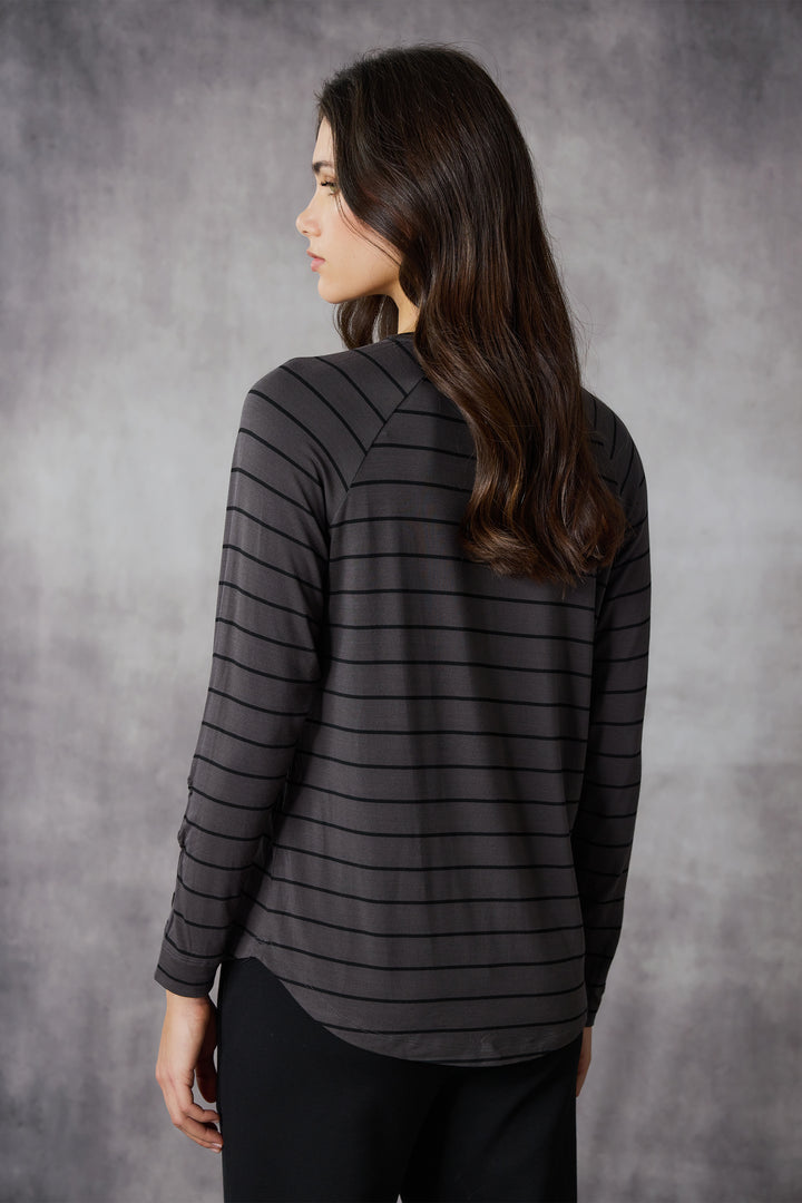 Lania Astro Top - Carob / Black Stripe